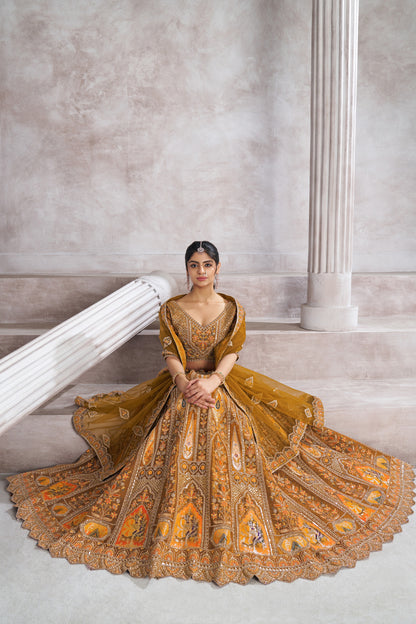 Lavishing mustard girlish lehenga 32