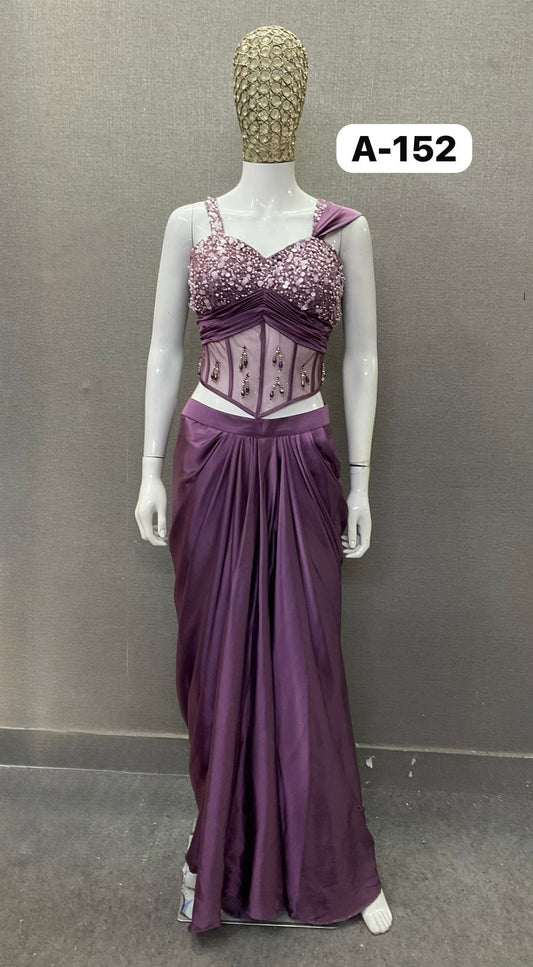 Purple Drape Saree