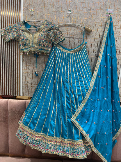 Yellow Haldi Mehendi Crop top Lehenga