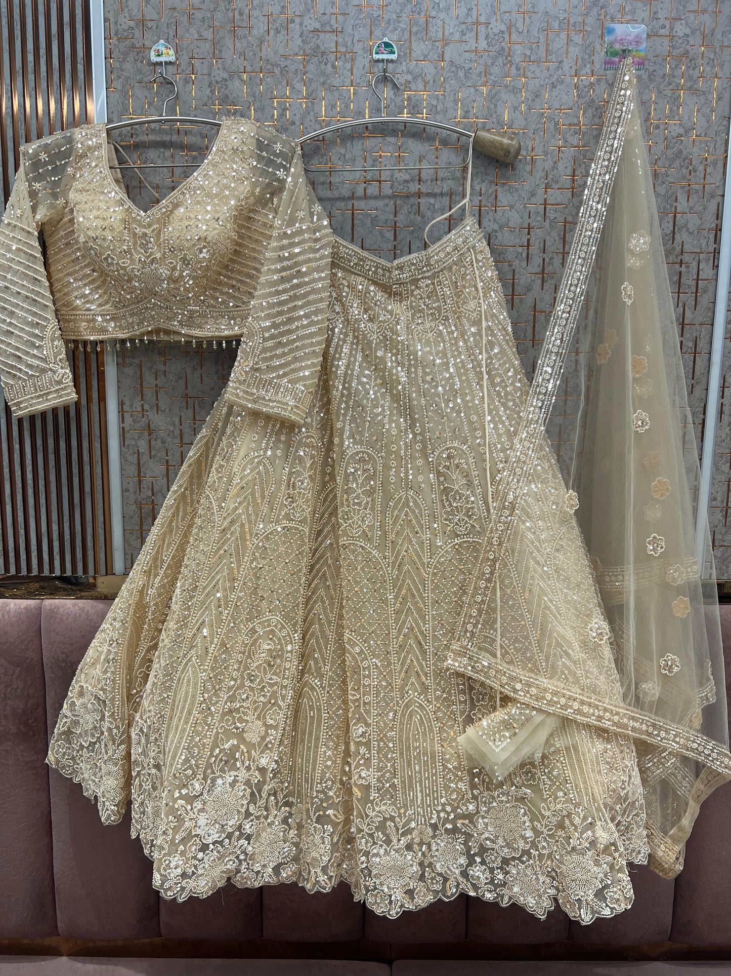 Golden Crop Top Lehenga