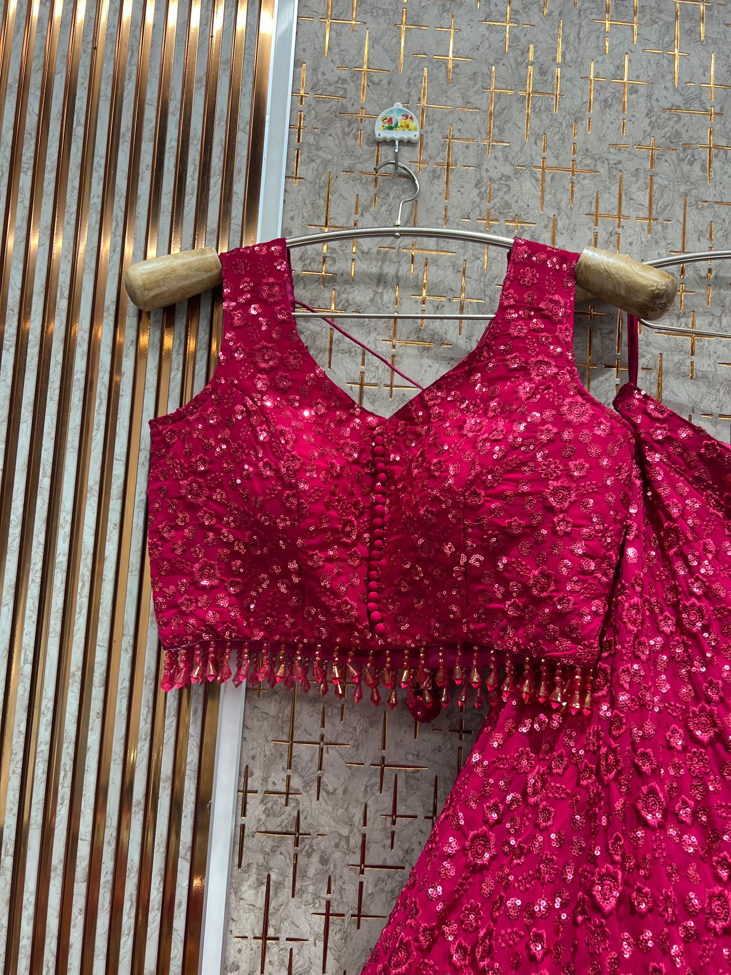 Pleasing Blue On Blue Monotone Crop Top Lehenga