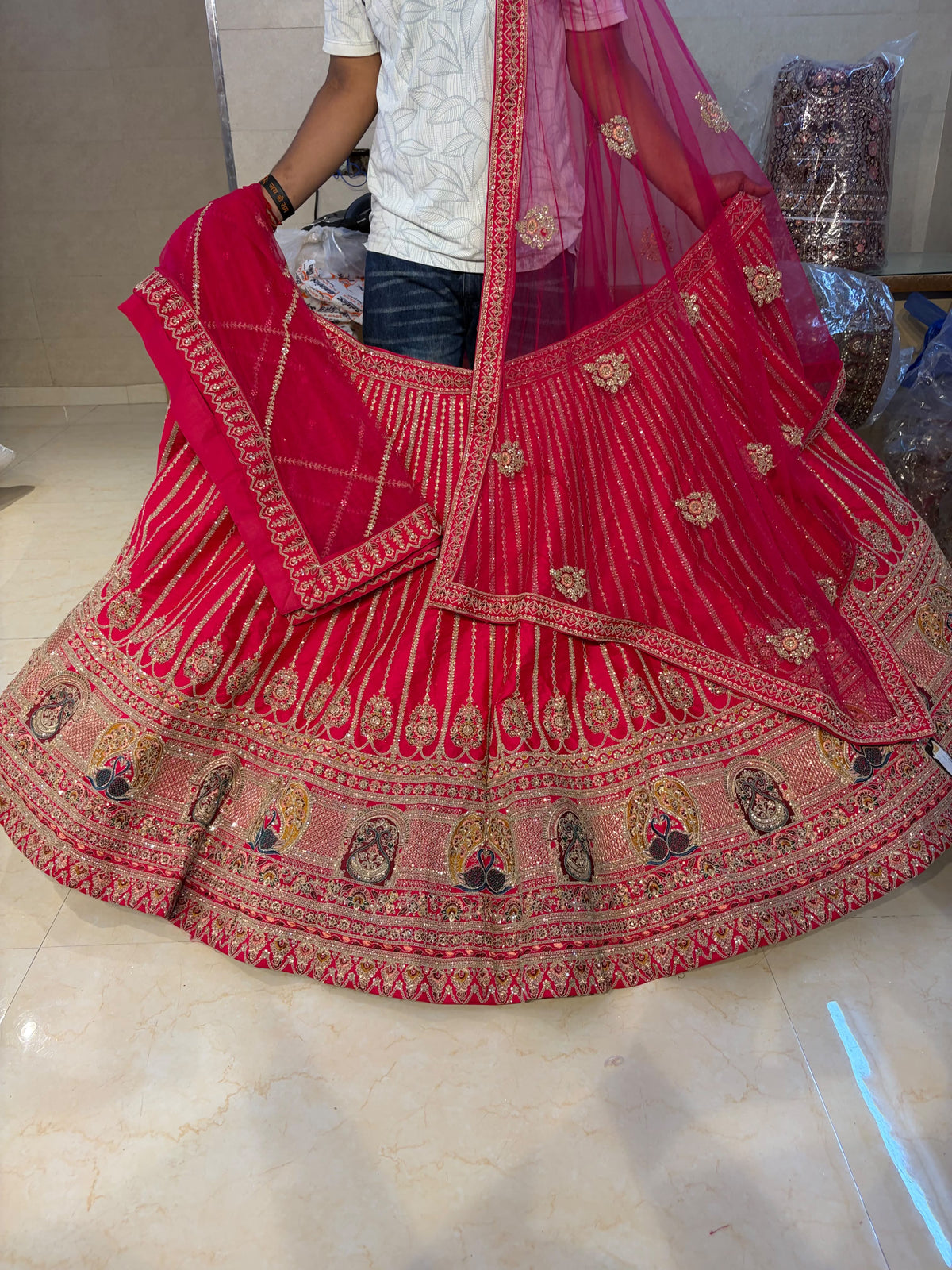 Red bridal designer  Lehenga