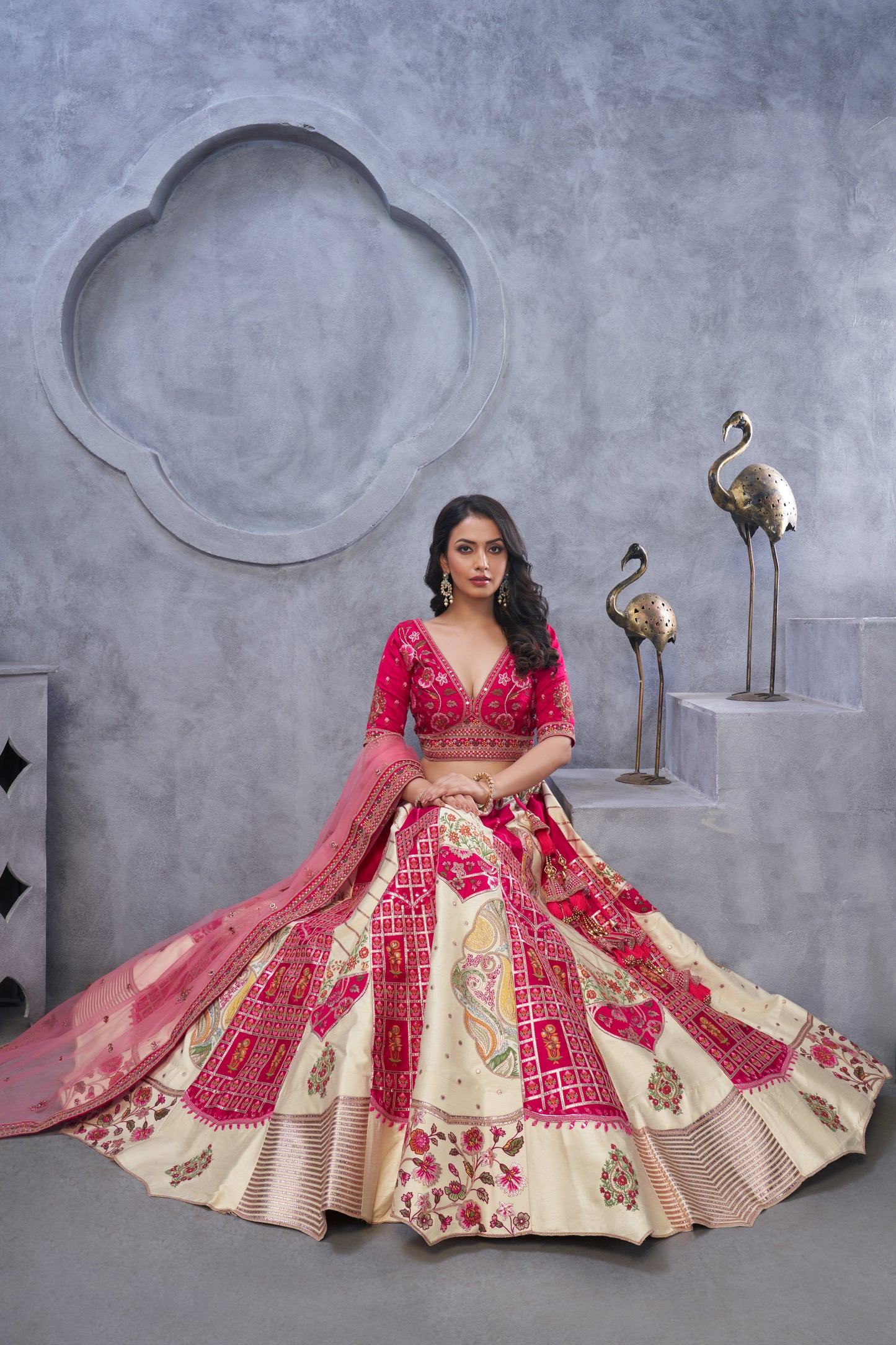 Beautiful off white pink lehenga