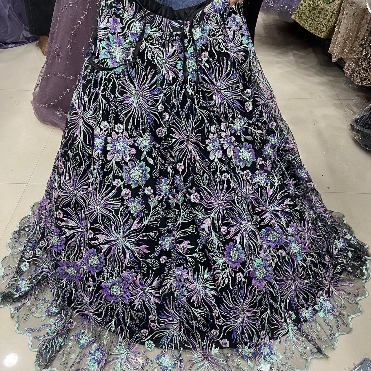 Black Crop Top Lehenga