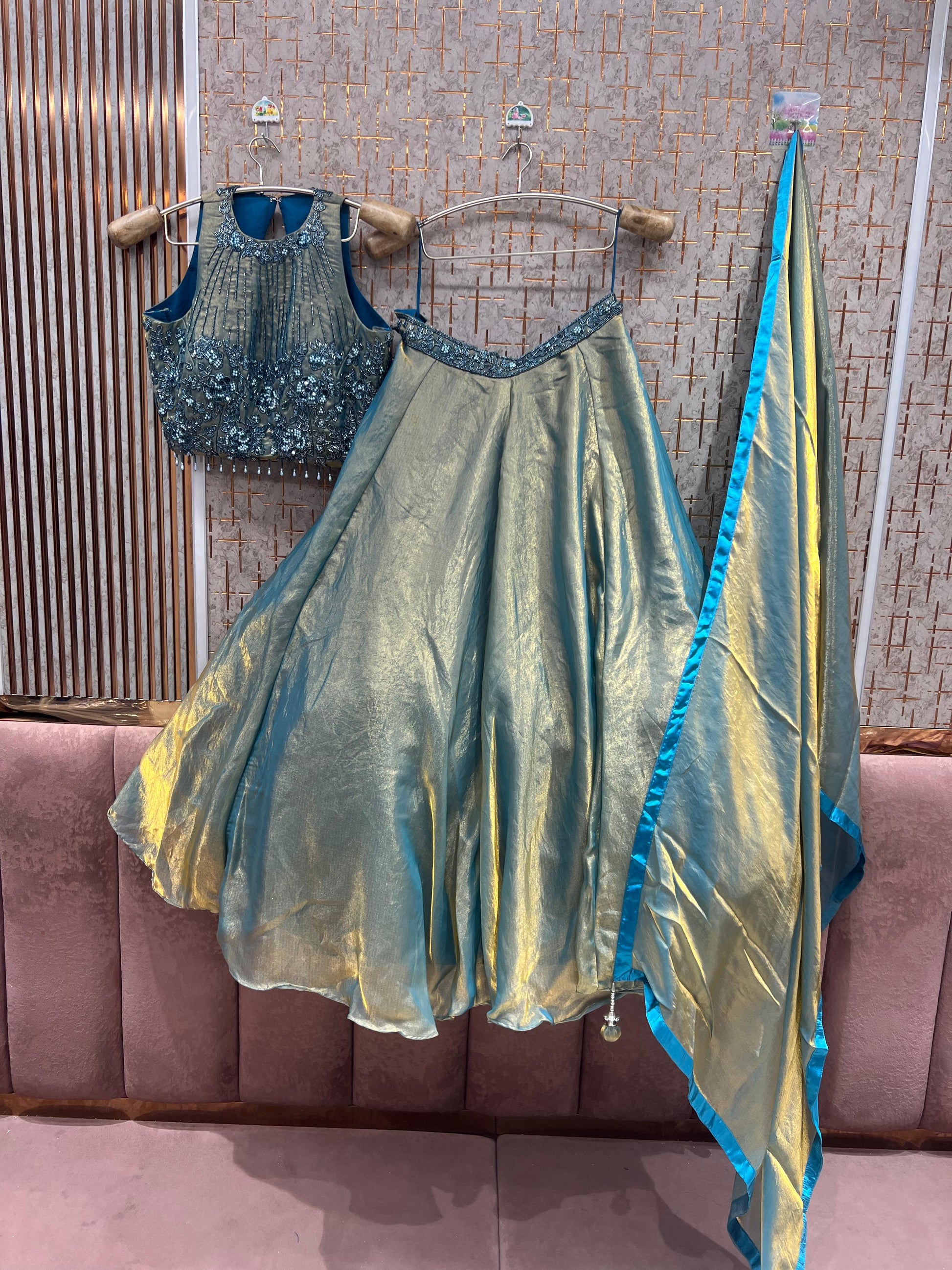 Lavender Crop Top Lehenga - Shopping World