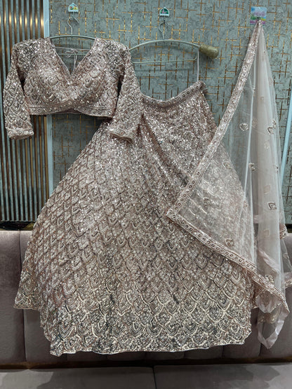 Lovely Blue on Blue Monotone Crop Top Lehenga