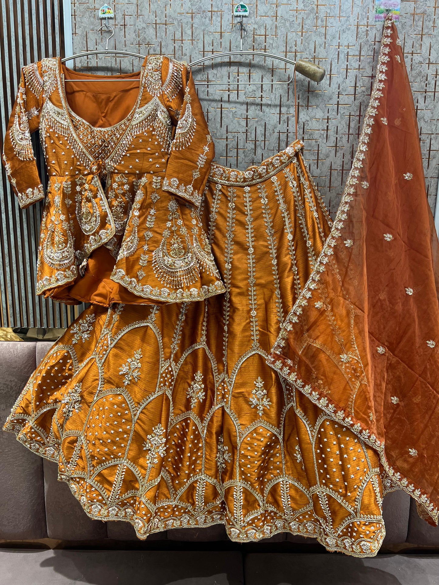 Golden Peplum long Dress Farshi Gaharara Dress Special
