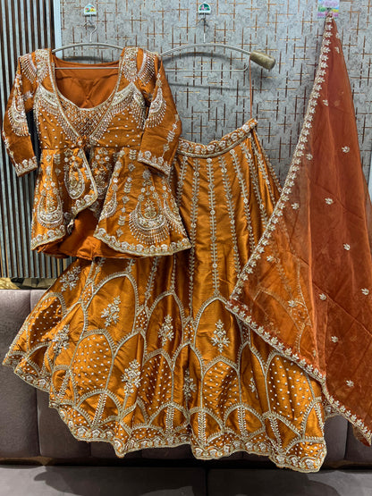 Golden Peplum long Dress Farshi Gaharara Dress Special