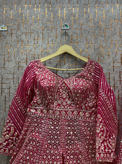 Fabulous Hot pink Farshi garara muslim Bride Special Dress