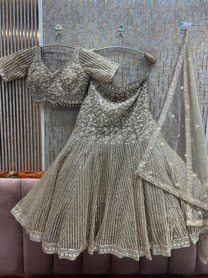 Pretty Rust Brown Fish Cut  Crop Top crop top Lehenga