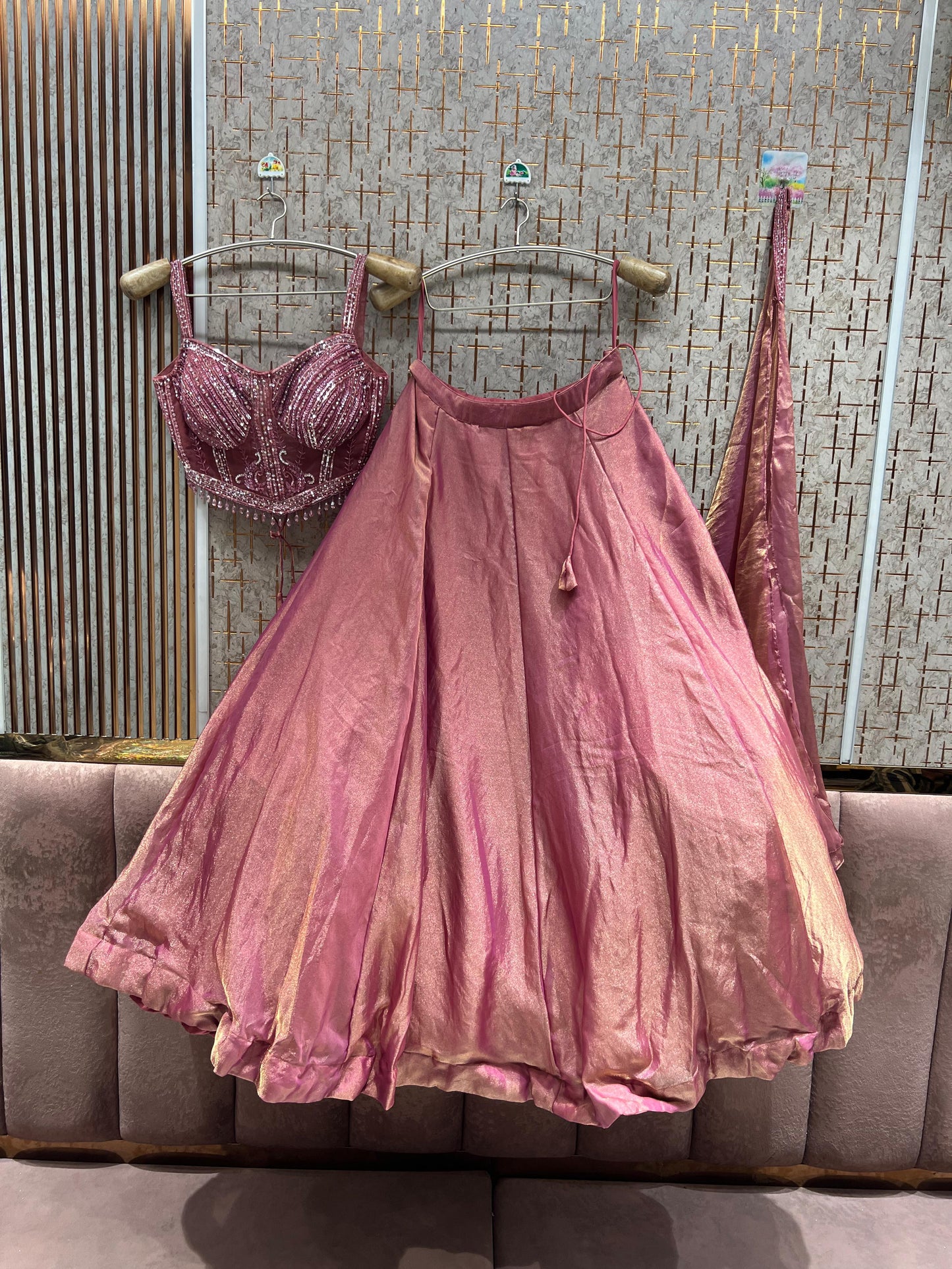 Baby Pink Crop Top Lehenga