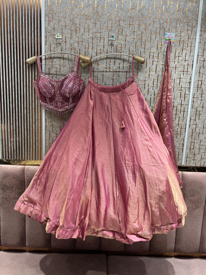 Baby Pink Crop Top Lehenga
