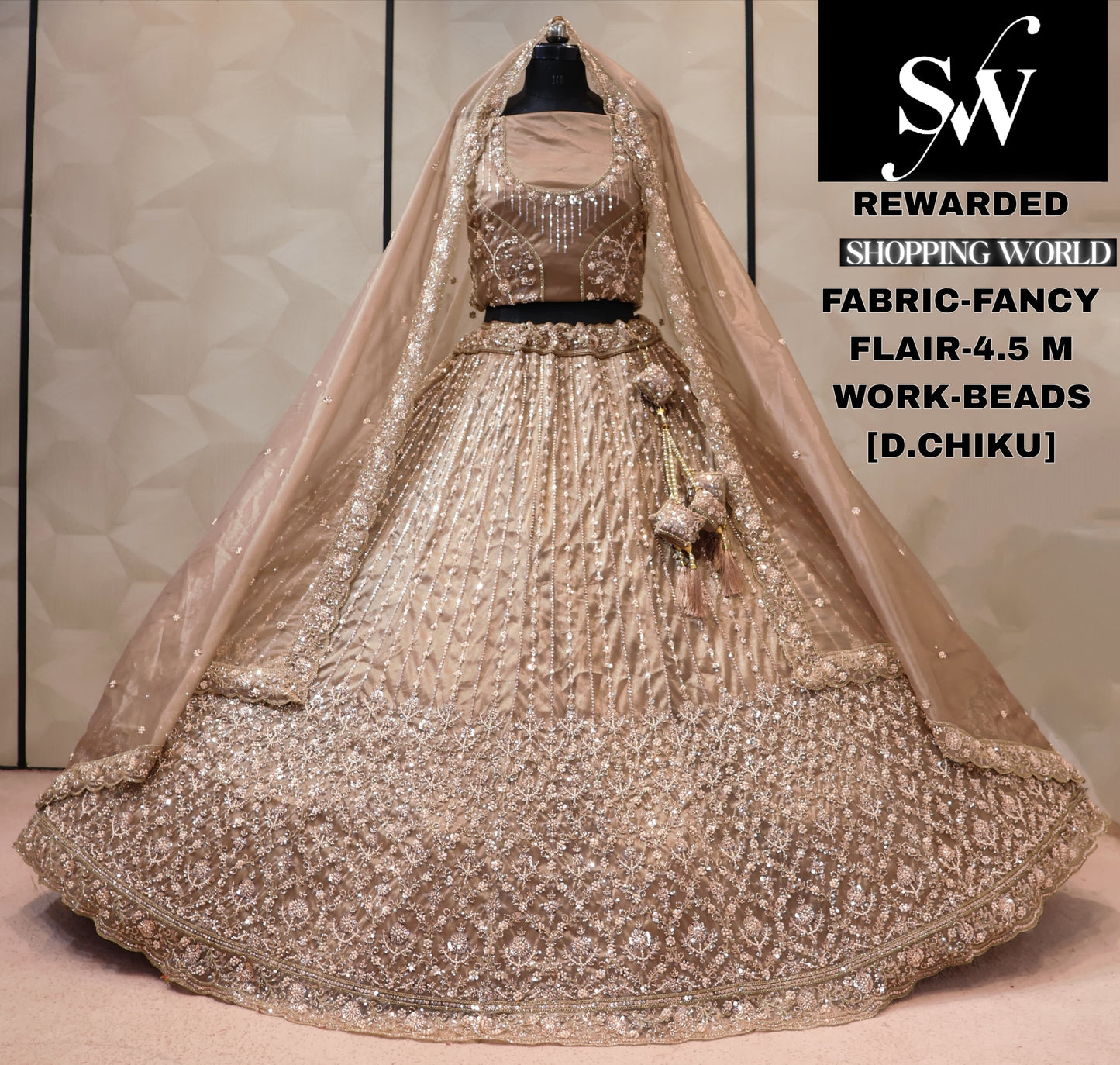 Fancy golden Chiku Lehenga