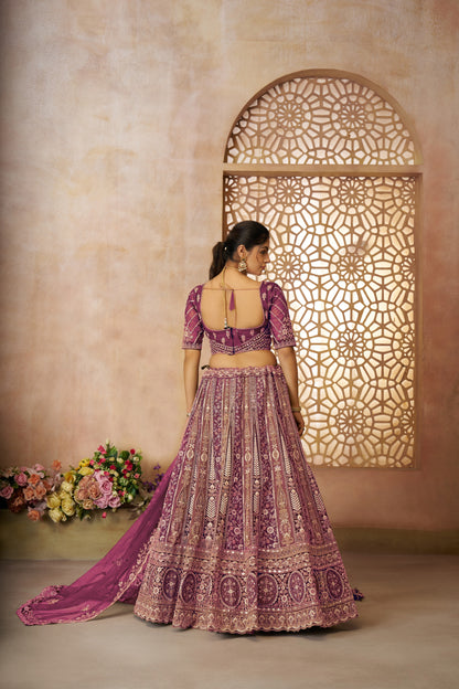 Engaging dark purple girlish lehenga 04
