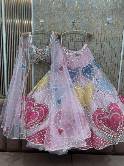 Sky Blue Pdp Crop Top Lehenga