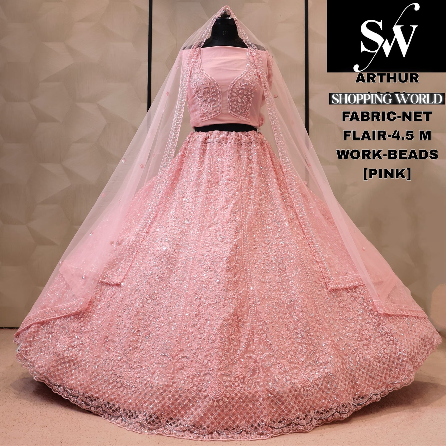 Net pink Lehenga