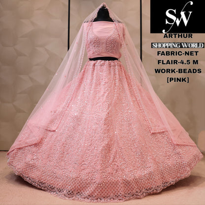 Net pink Lehenga