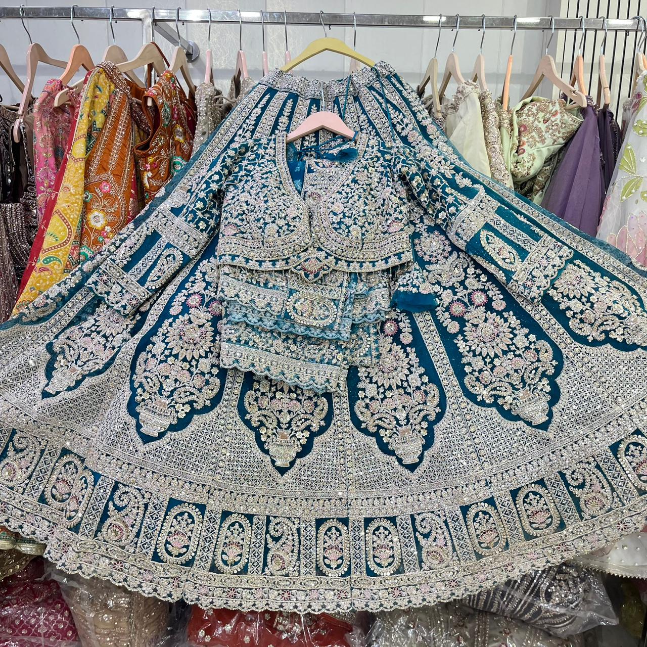 Maroon Crop Top Lehenga