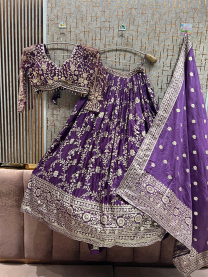 Blue Crop Top lehenga