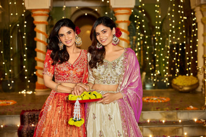 Awesome White pink Lehenga 2442