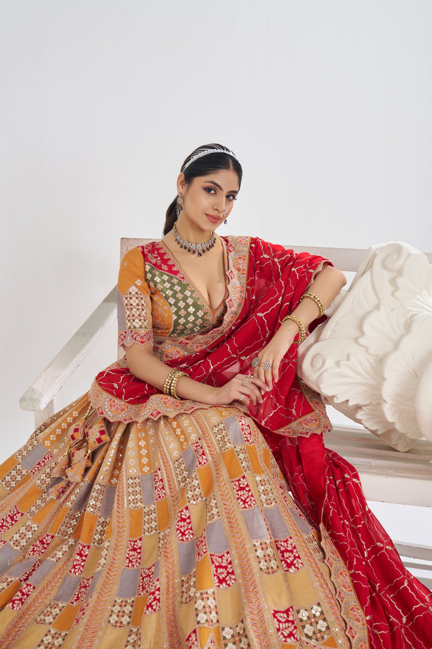 Pretty mustard girlish lehenga 128