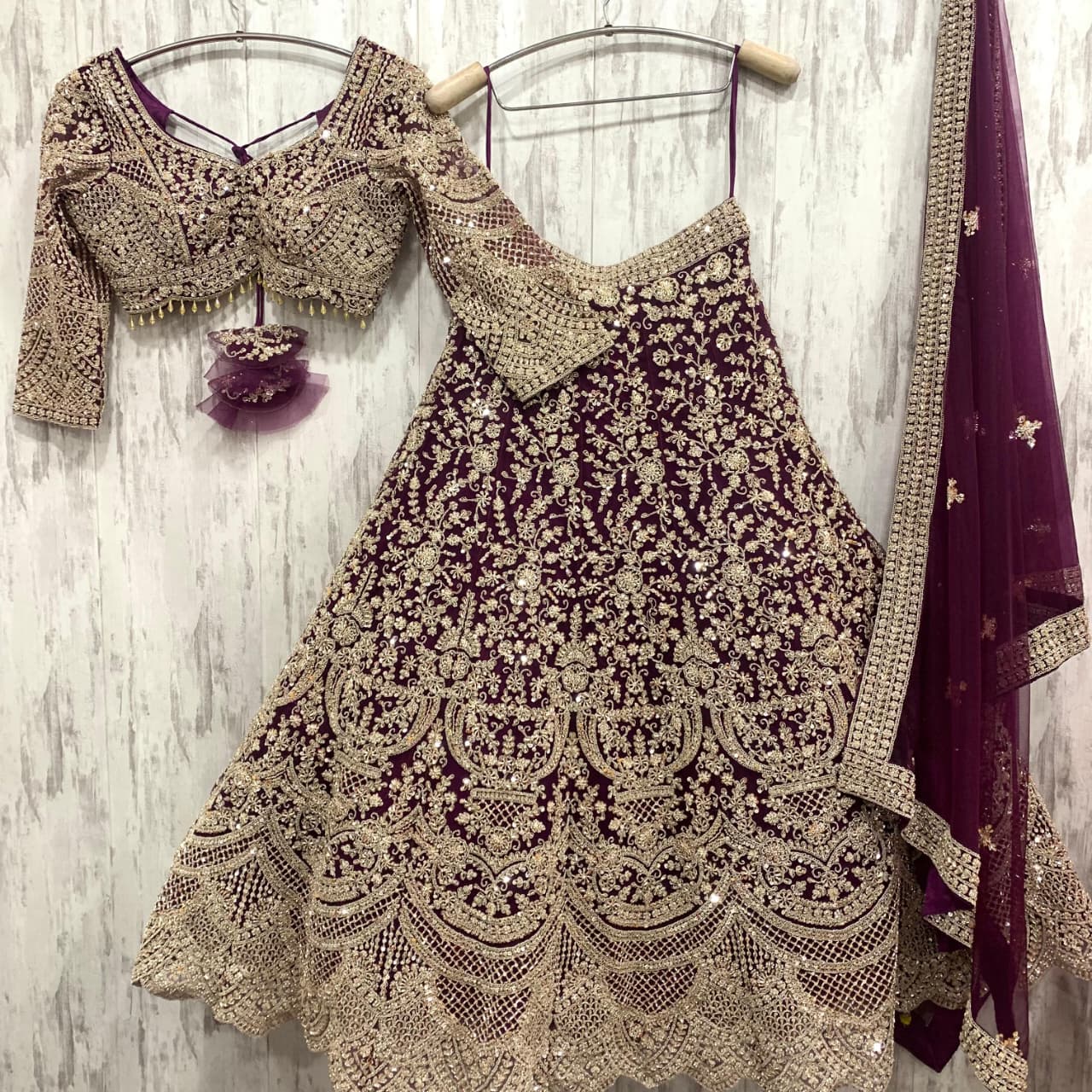 Fantastic Maroon red crop top Lehenga Happy Customer