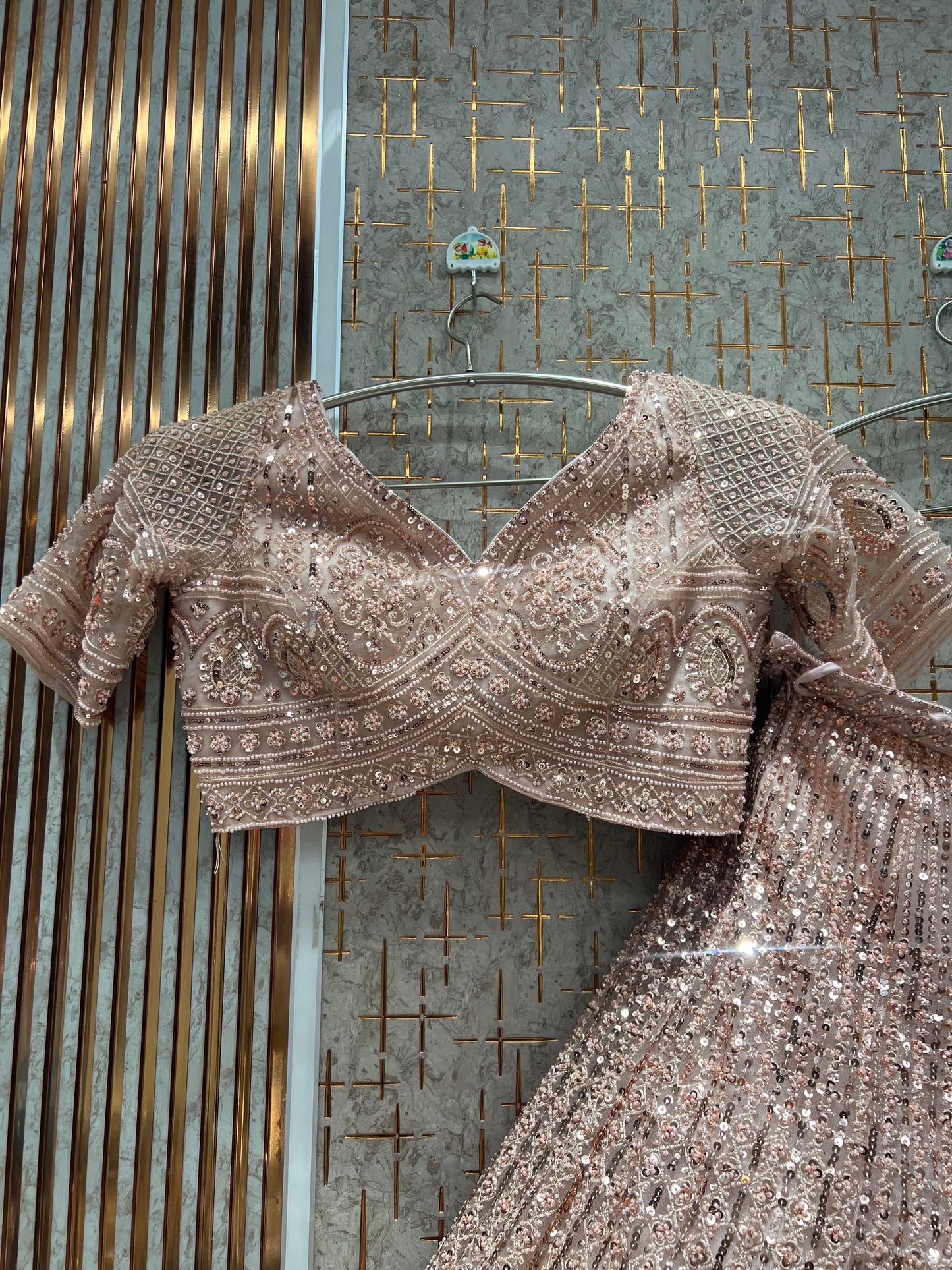 Pleasing pink on pink Monotone Crop Top Lehenga