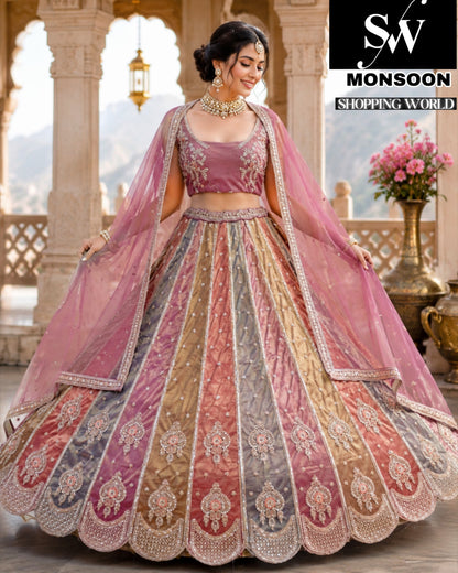 Fancy multicolour pink Lehenga