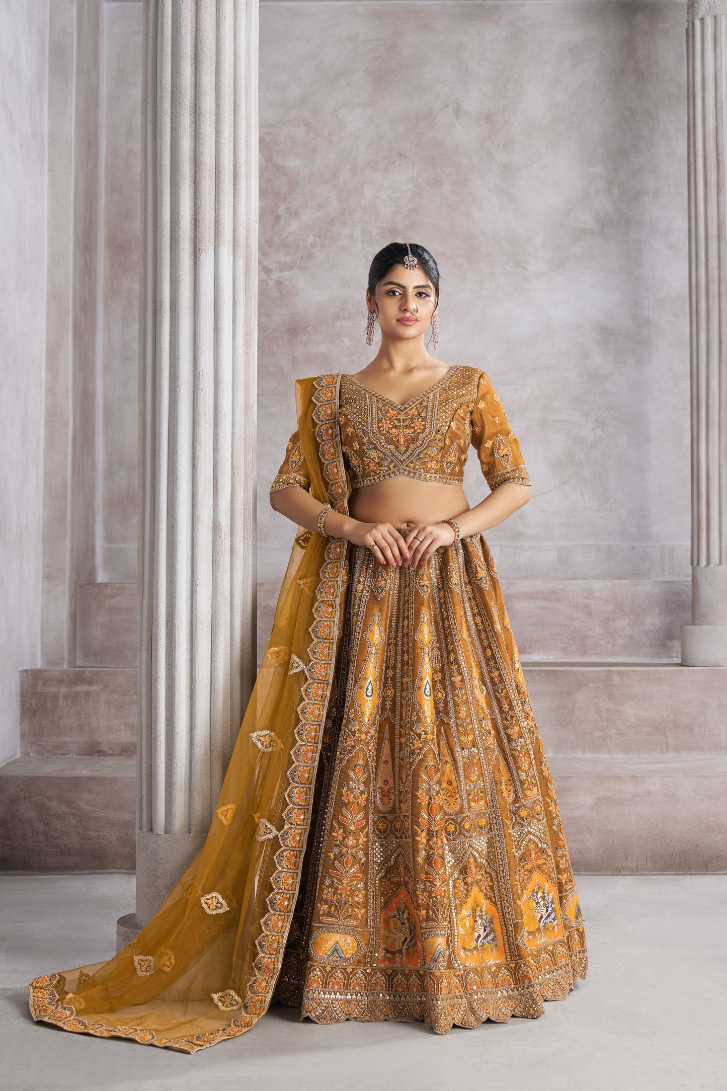 Lavishing mustard girlish lehenga 32