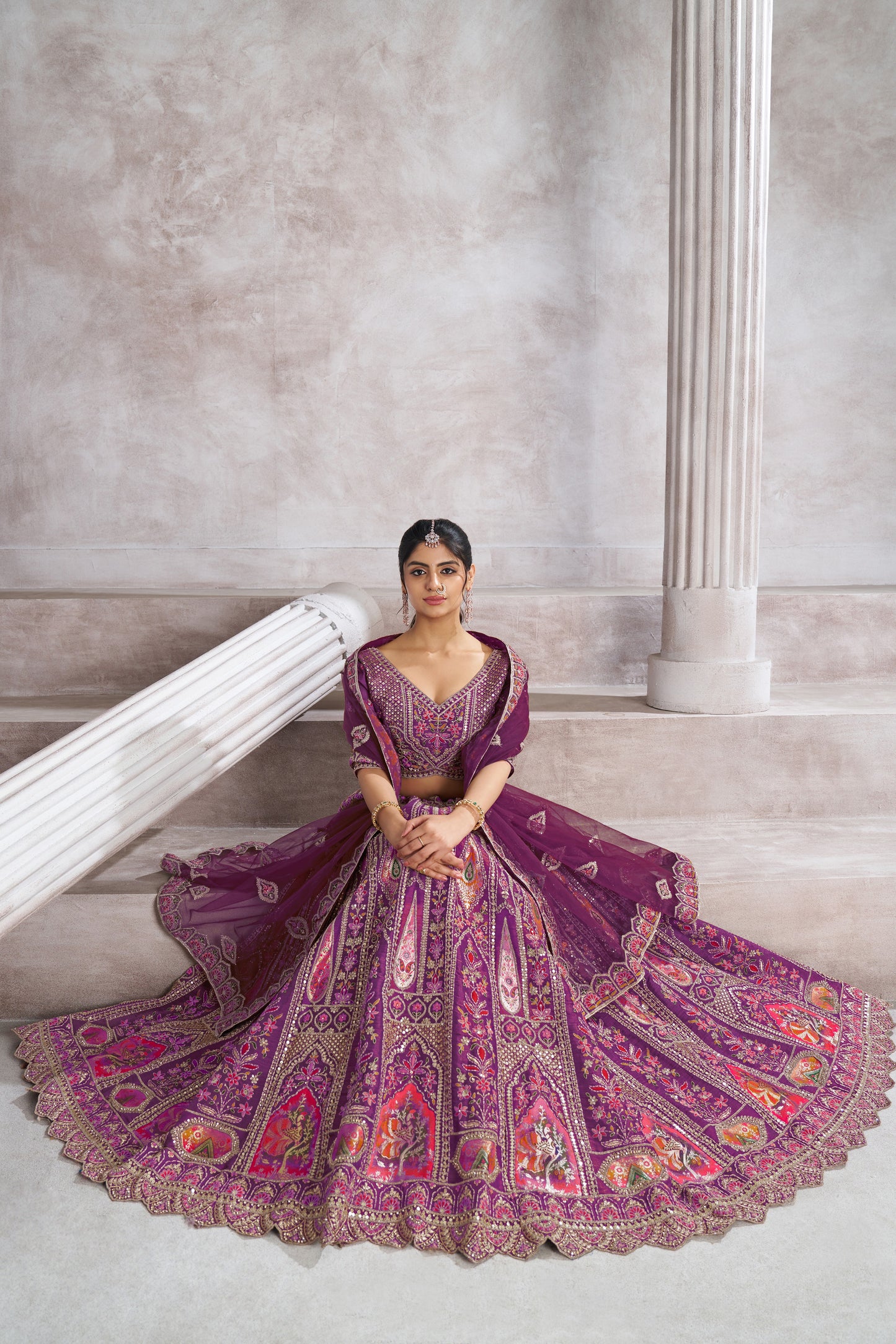 Pleasing purple girlish lehenga 32