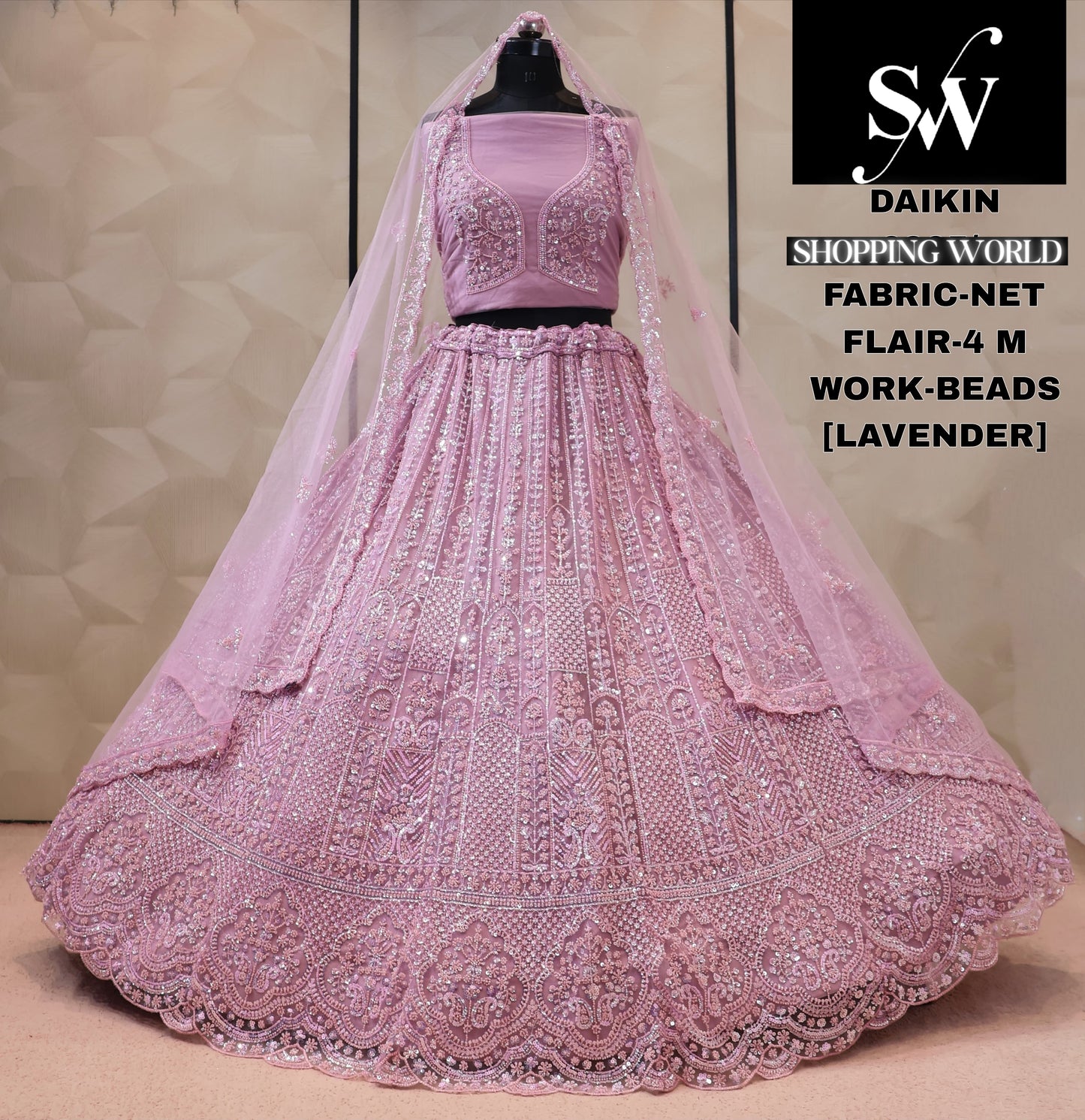 Net Lavender Lehenga