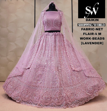 Net Lavender Lehenga