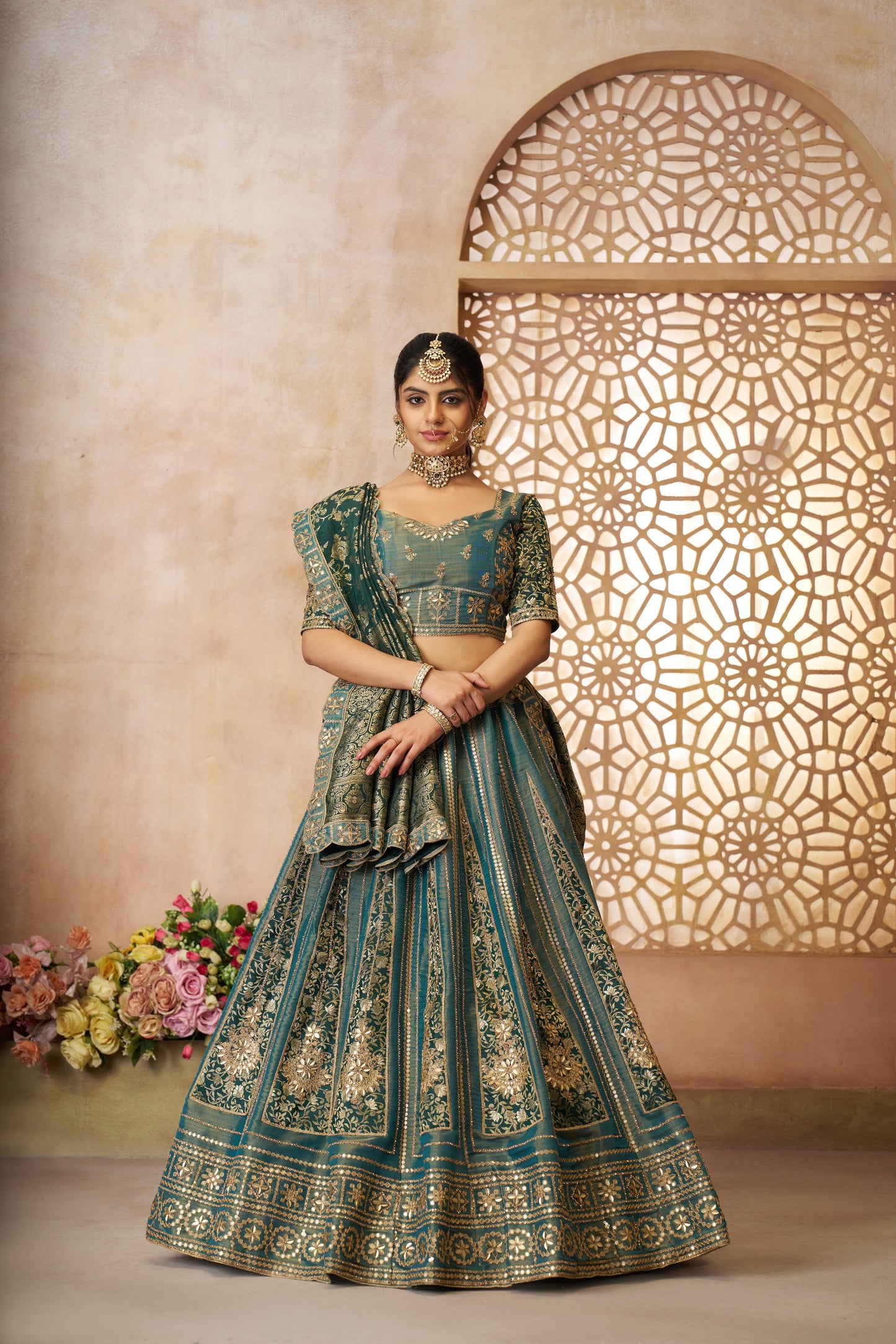 Fabulous green girlish lehenga 61