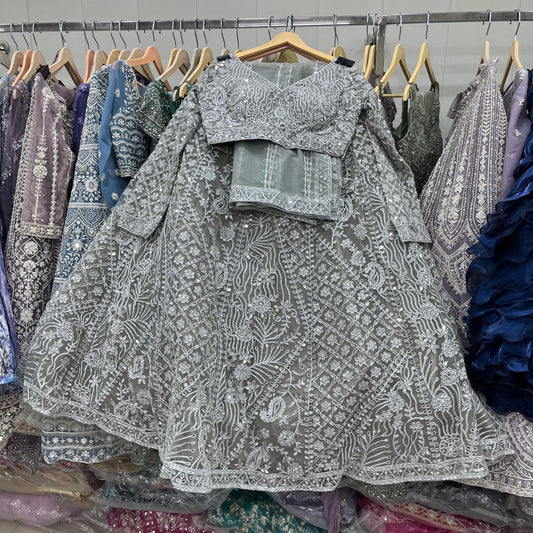 White crop Top Lehenga