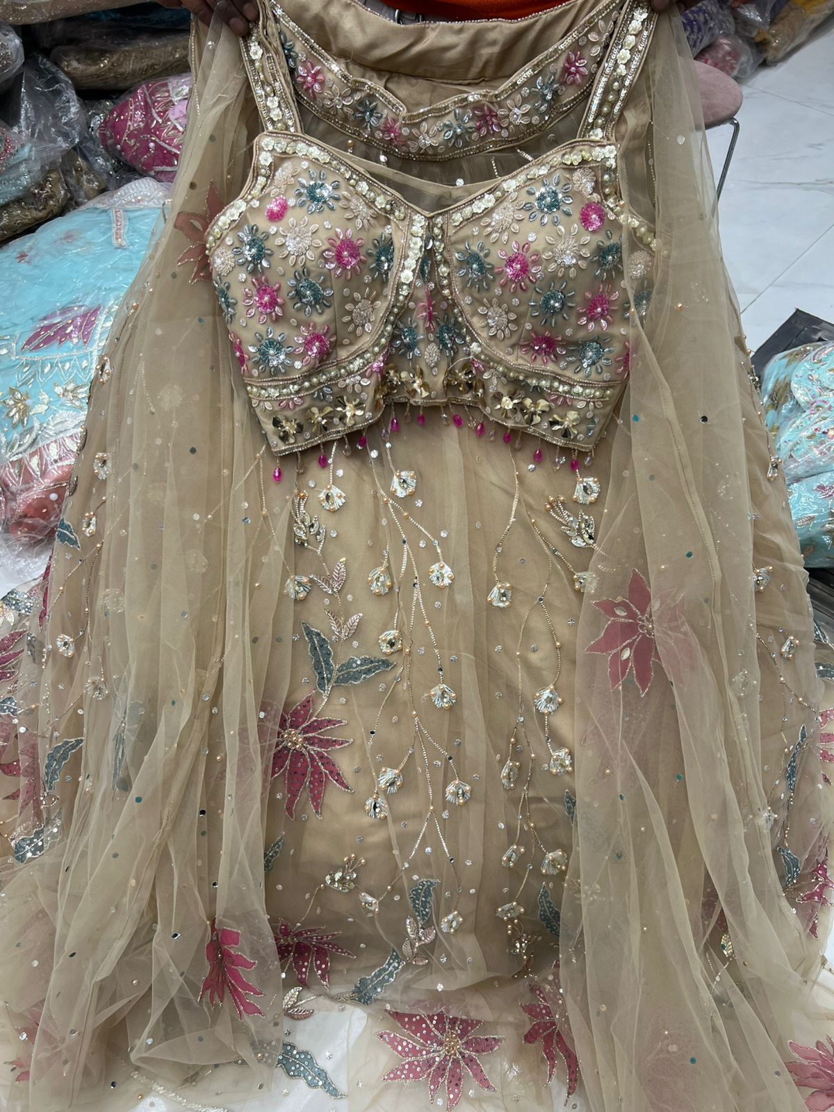 Baby Pink pdp Crop Top Lehenga - Shopping World