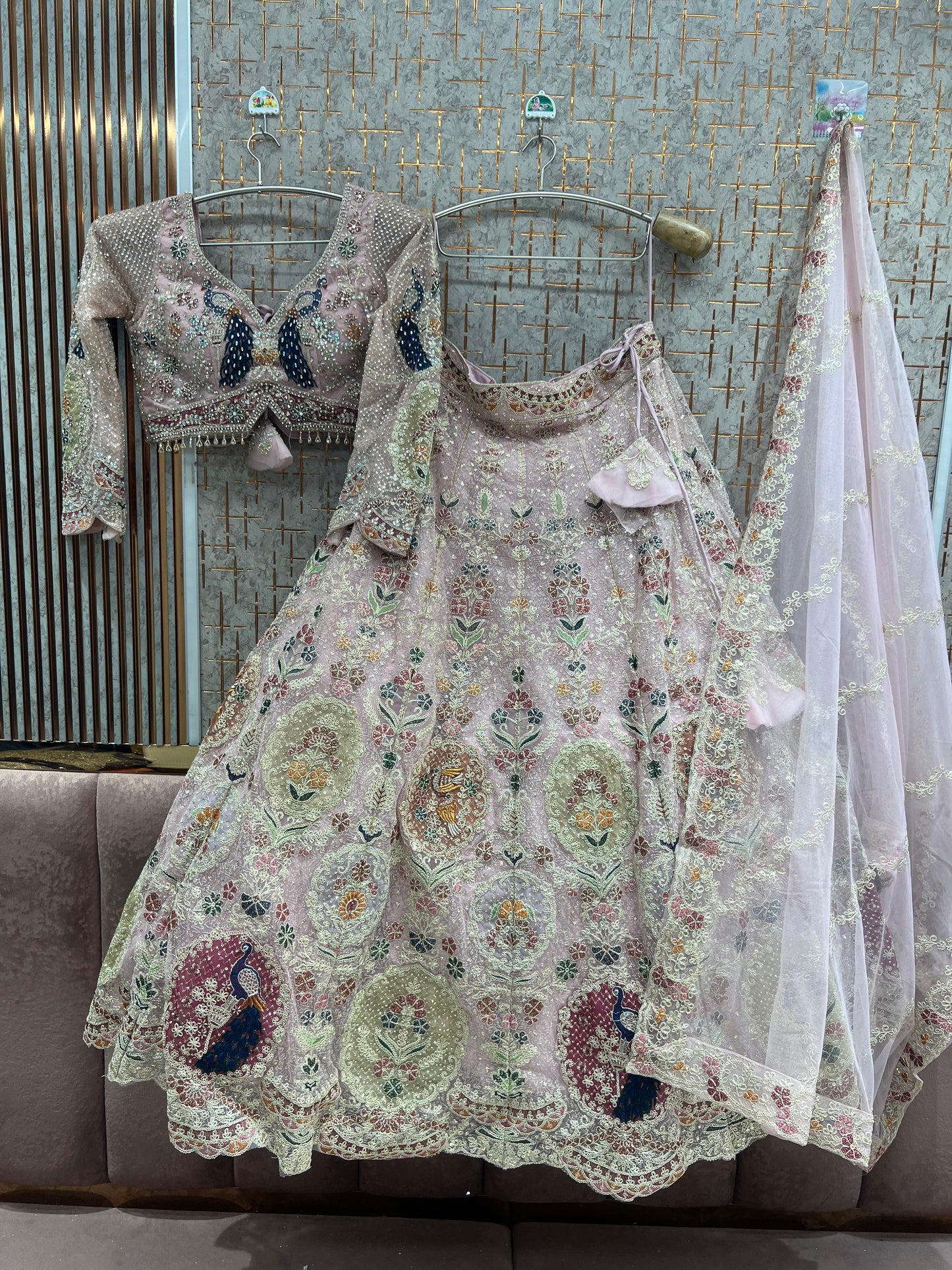 White Peacock Crop top Lehenga - Shopping World