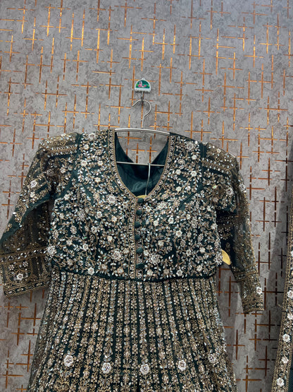 Golden long Dress Farshi Garara Dress Special
