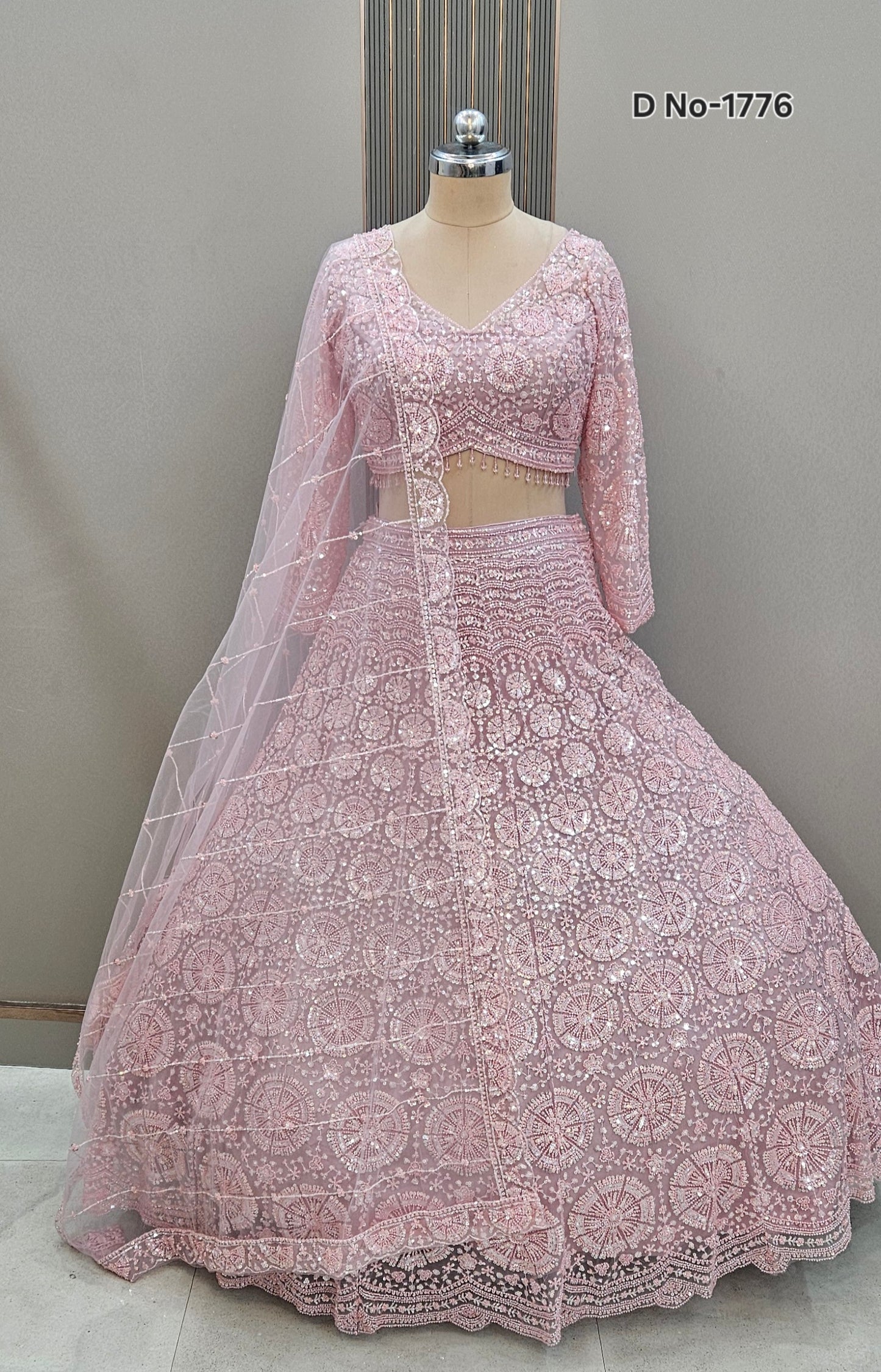 Gorgeous Cherry red on red Monotone Crop top Lehenga