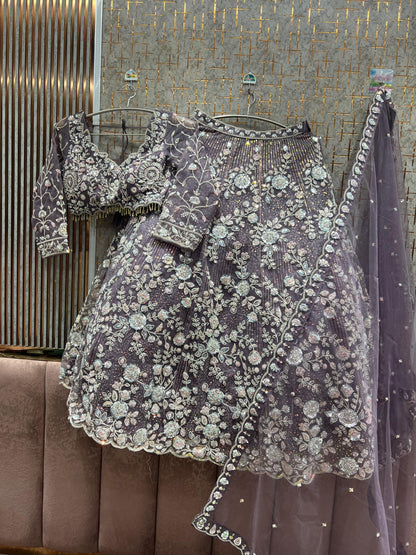 Lovely Lilac Crop Top Lehenga