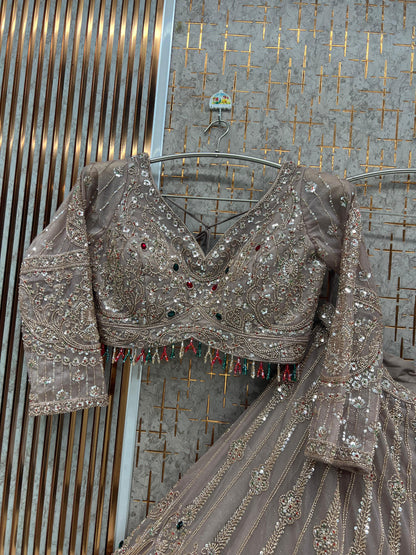 Lavender Crop Top Lehenga