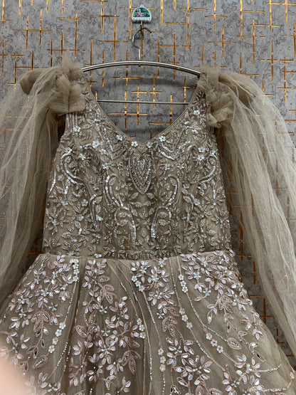 Peach Heavy Handwork Gown