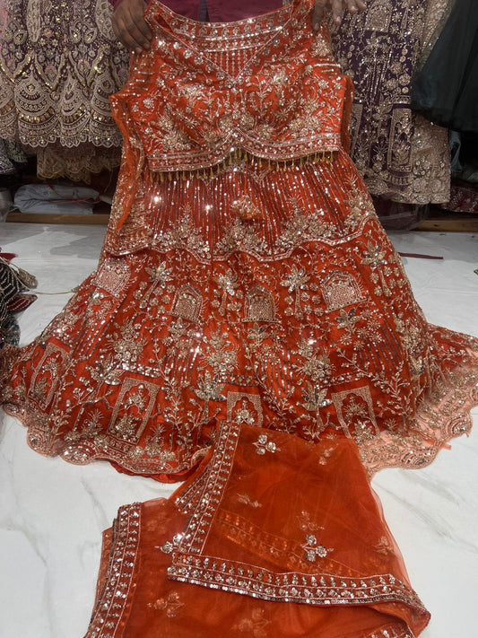 Hot Pink crop top Lehenga - Shopping World