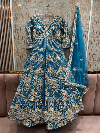 Delightful Orange Farshi garara muslim Bride Special Indo Dress