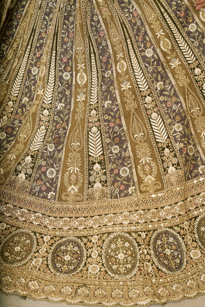 Good looking mehendi green girlish lehenga 04