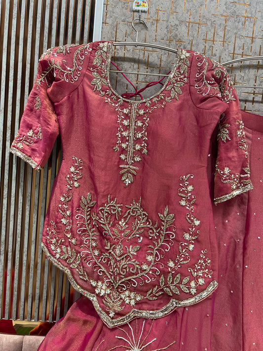 Pink Crop Top Lehenga
