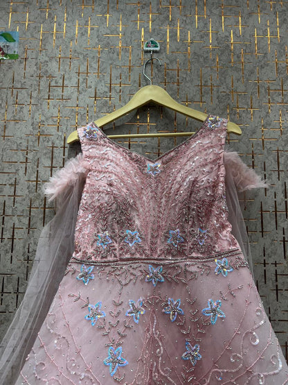 Attractive peach pink gown