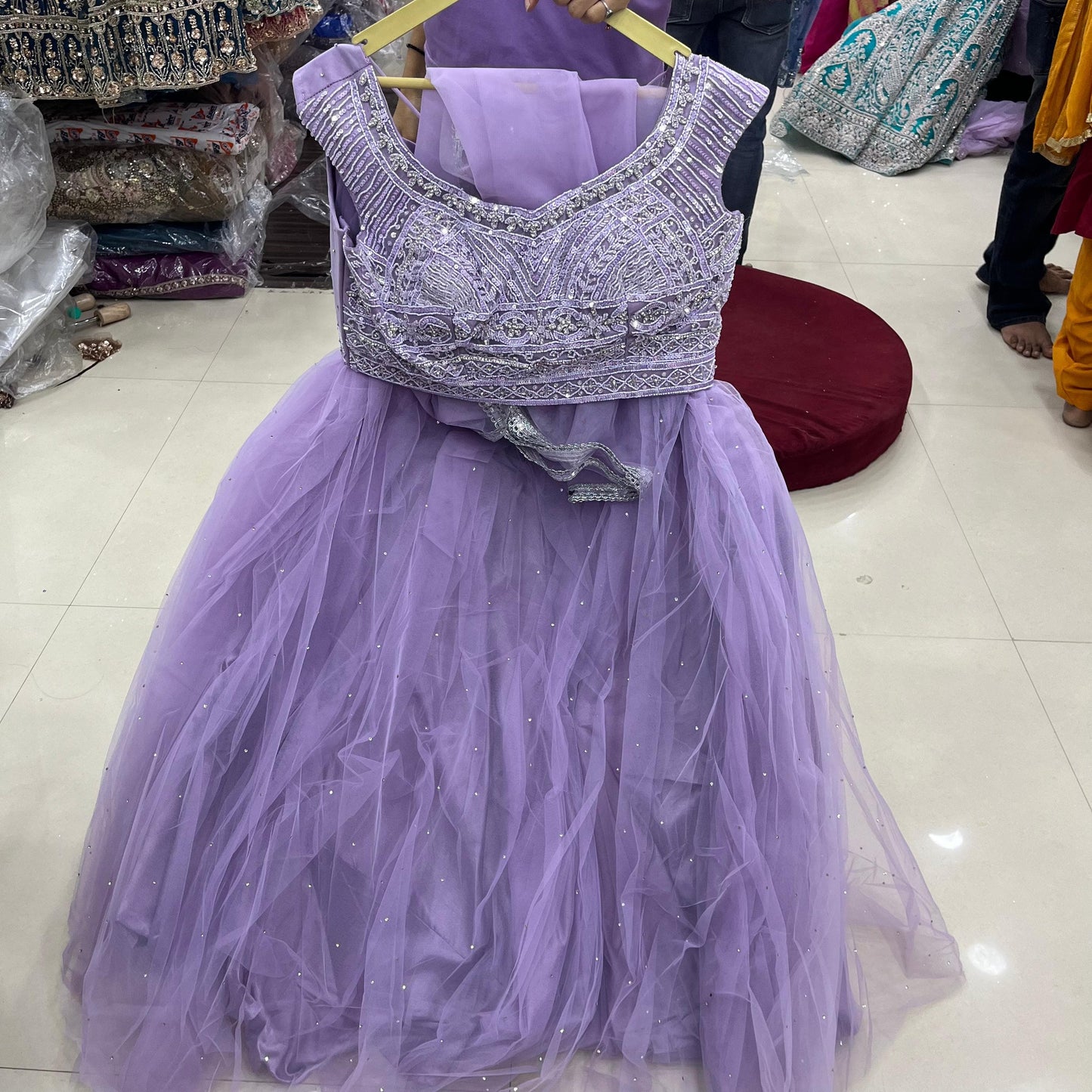 Lavender Crop Top Lehenga