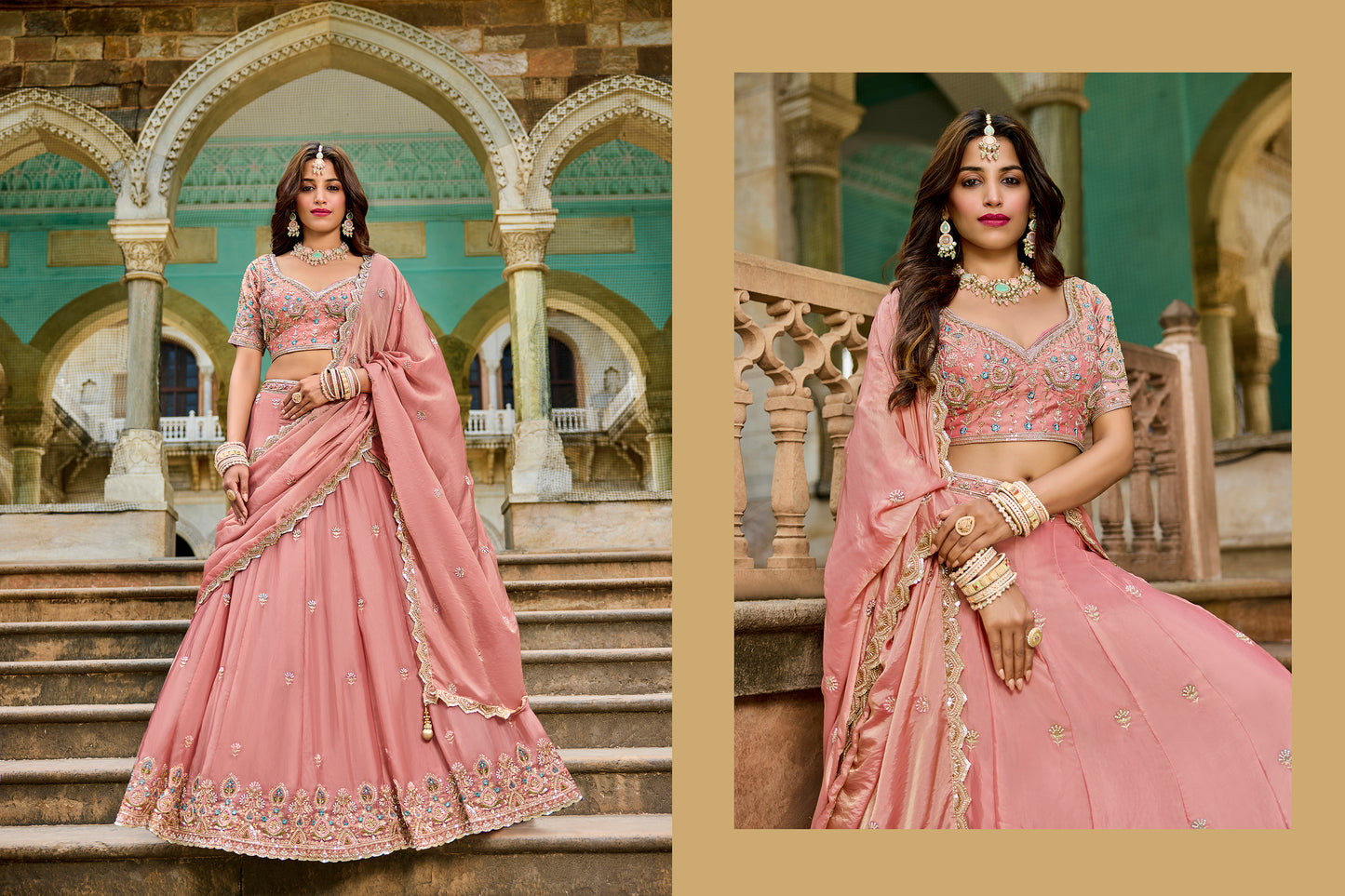 Pretty pink Crop top Lehenga 1228