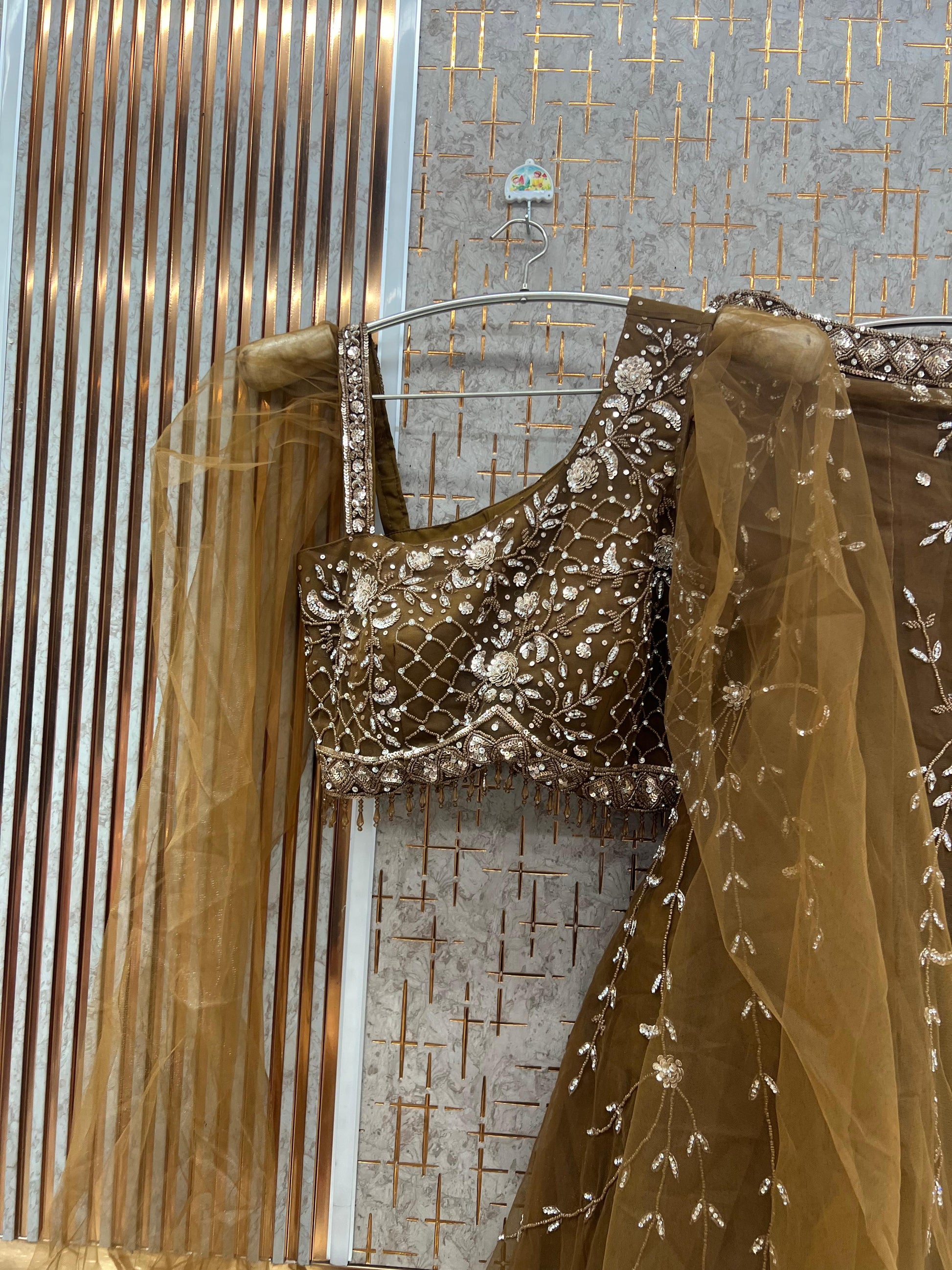 Mustard Crop Top Lehenga - Shopping World