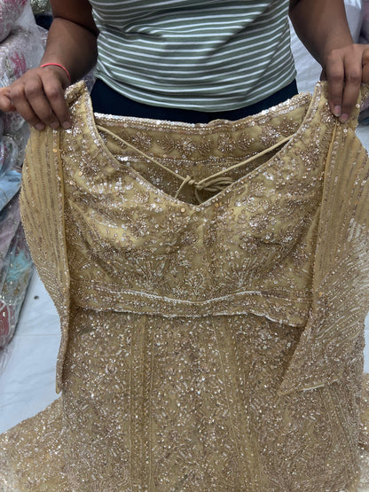 Blue Crop Top Lehenga